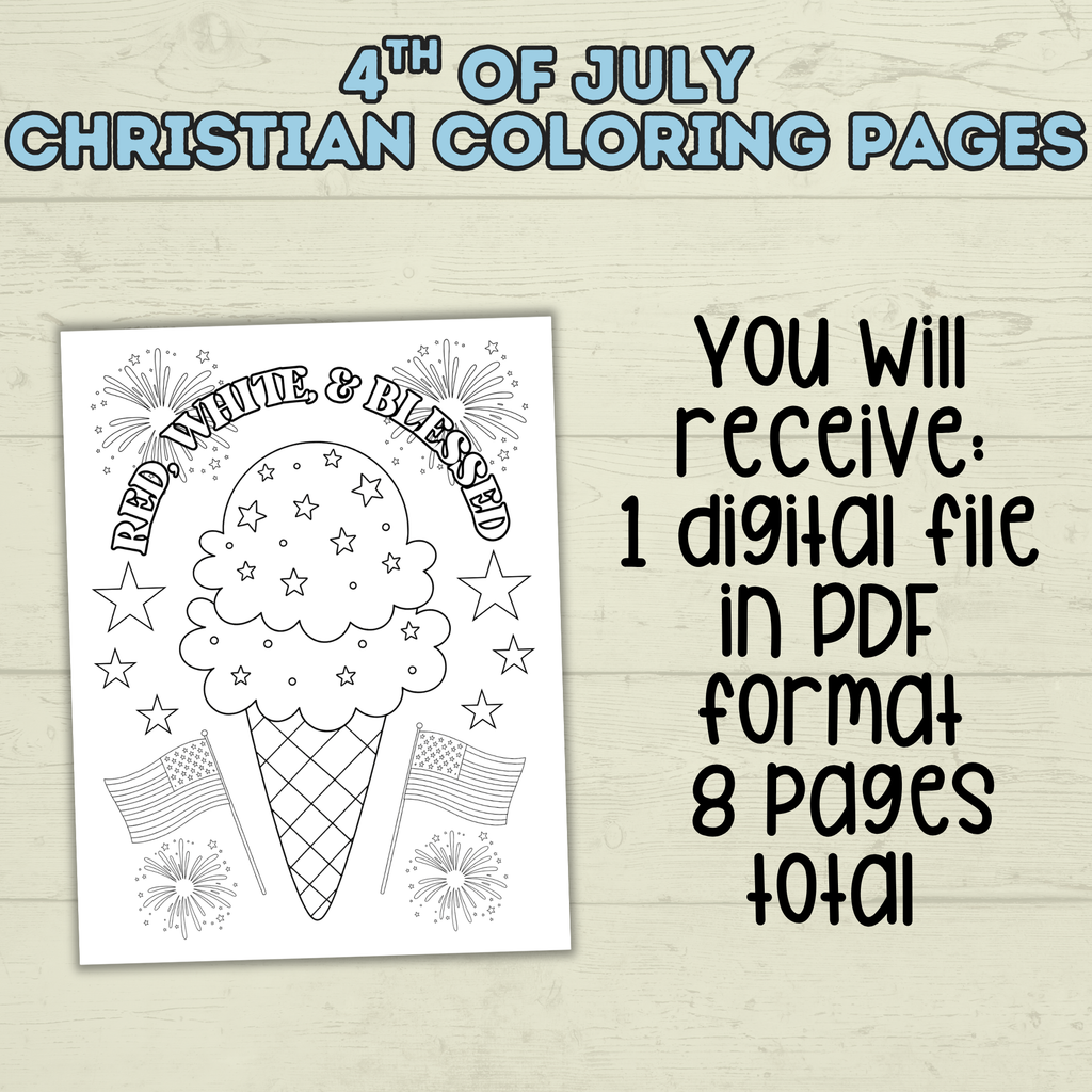 FREE 4th of July Christian Coloring Pages for Kids and Families