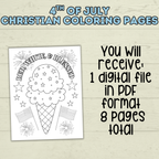 FREE 4th of July Christian Coloring Pages for Kids and Families