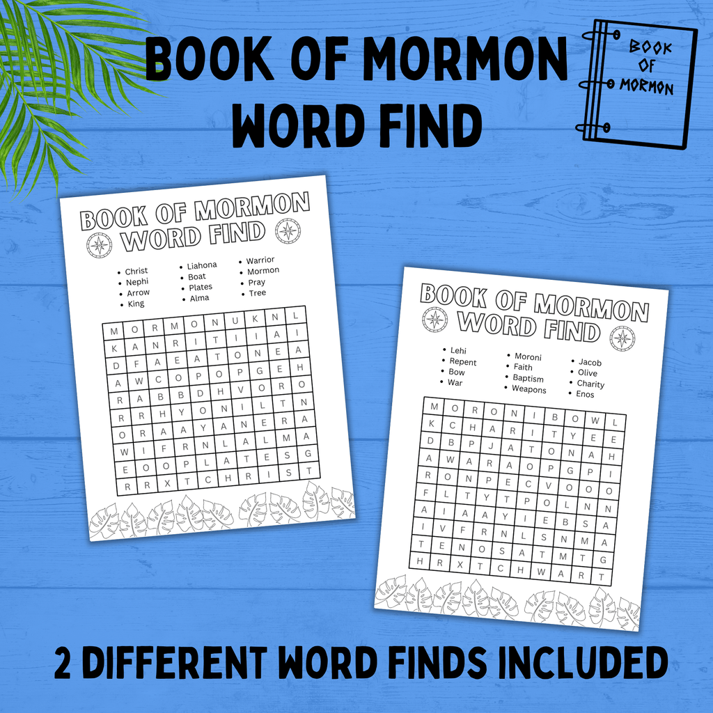 Book of Mormon Word Find for Kids | Kids Activities | Kids Printables | Book of Mormon Activities | Book of Mormon Printables | Primary