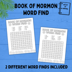 Book of Mormon Word Find for Kids | Kids Activities | Kids Printables | Book of Mormon Activities | Book of Mormon Printables | Primary
