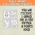 Fall Coloring Pages | Fall Activity Page | Fall | Fall Printables | Fall Preschool | Digital Download | Halloween Printable