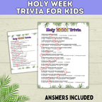 Holy Week | LDS Holy Week | Holy Week Kids Trivia | Holy Week Activity | Easter | Easter Activity | Easter Trivia | Easter Week