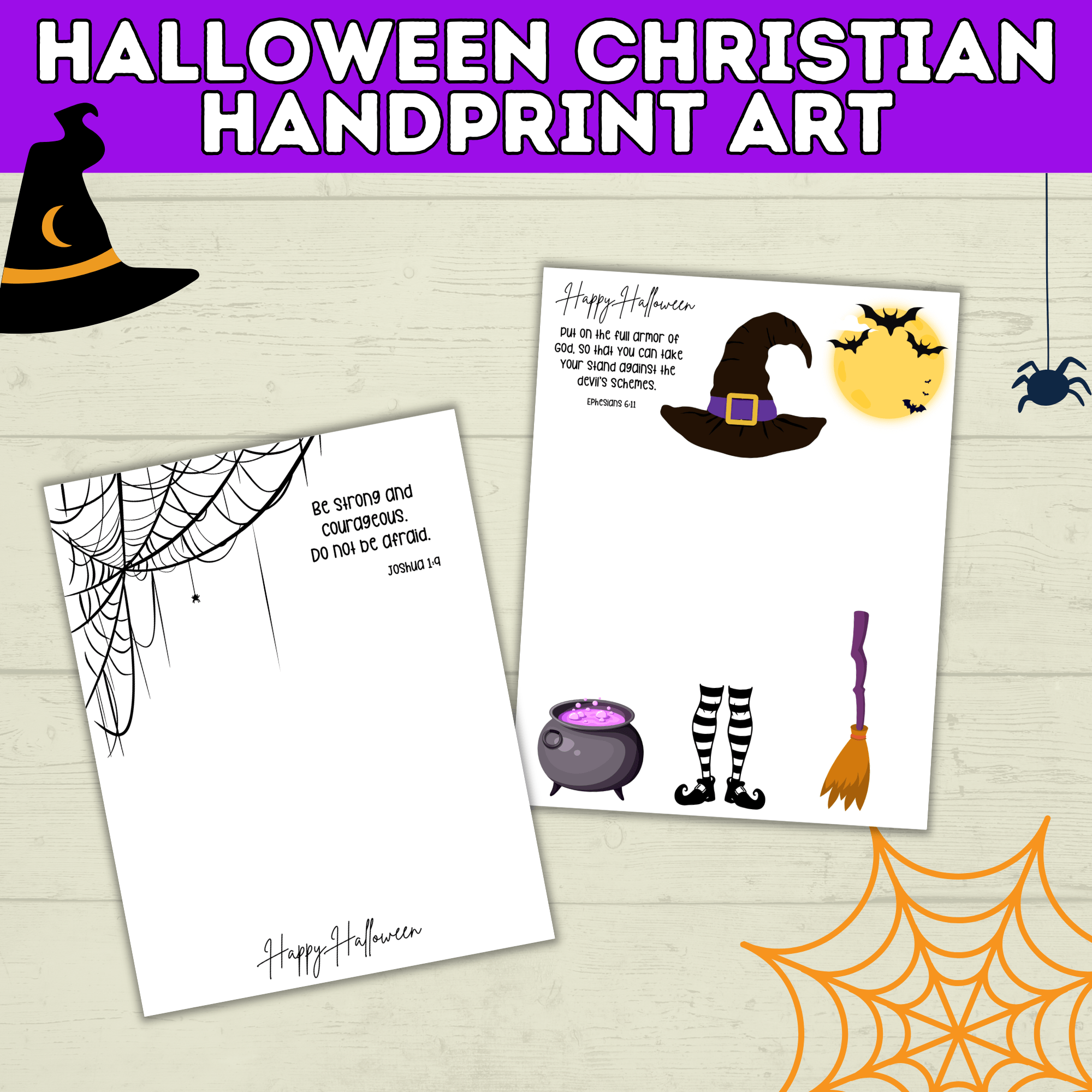 Halloween Christian Handprint Art for Kids | Bible Halloween Art | Handprint Art for Kids | Handprint Crafts | Halloween Handprint Crafts
