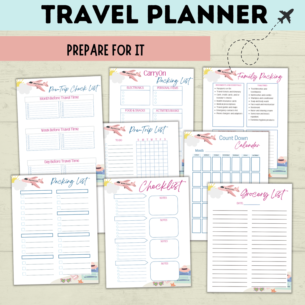 Travel Planner for the Whole Family | Family Planner | Budget Planner | Travel Calendar | Travel Itinerary | Travel Research | PDF download