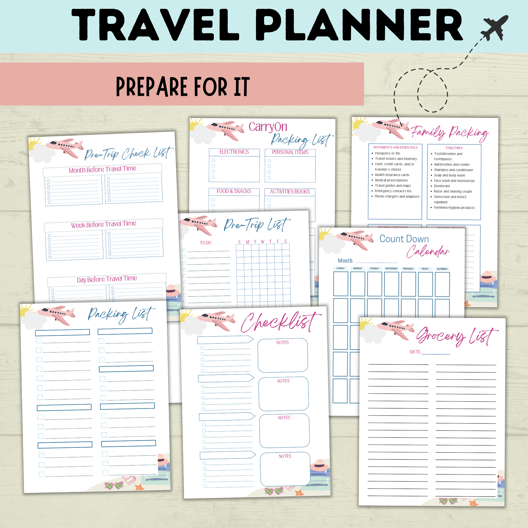 Travel Planner for the Whole Family | Family Planner | Budget Planner | Travel Calendar | Travel Itinerary | Travel Research | PDF download