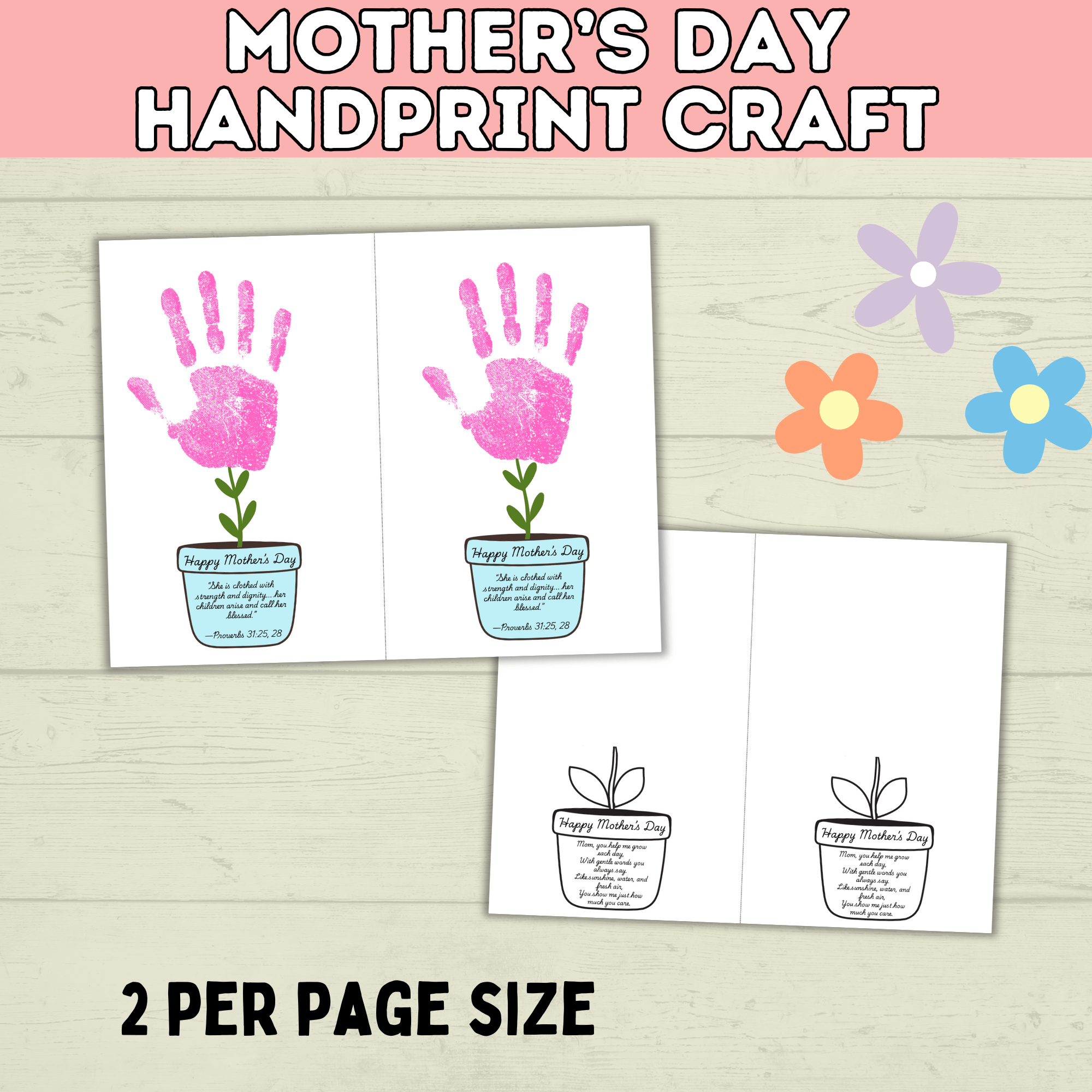 Mom Handprint Craft | Mother's Day Handprint Art | Handprint Art Craft | Handprint Flower | Flower Craft | Handprint Keepsake