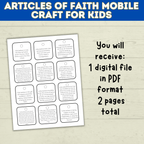 Articles of Faith Craft for Kids | Book of Mormon Craft | Doctrine and Covenants Craft | D&C Craft | Come Follow Me | Sunday School Craft