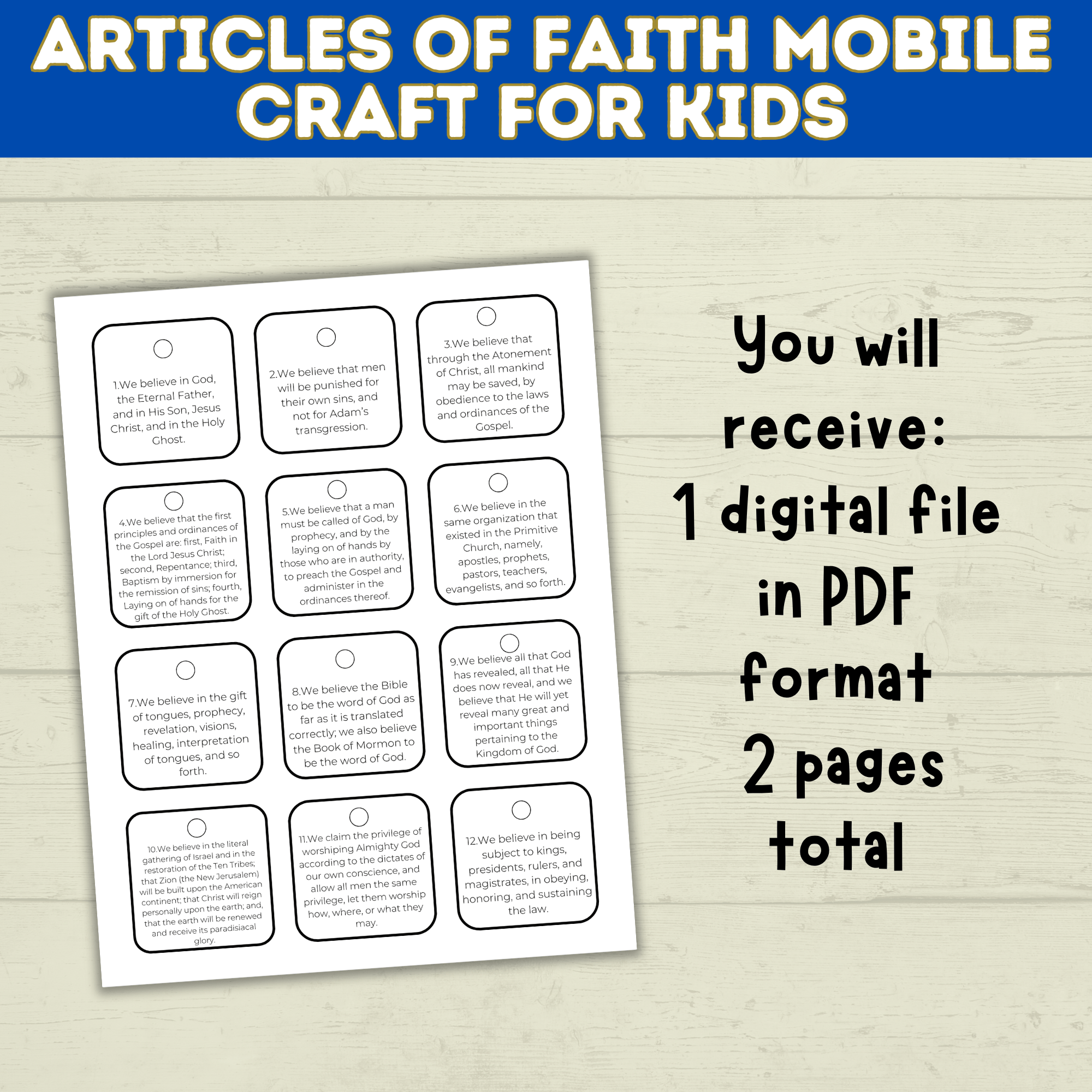Articles of Faith Craft for Kids | Book of Mormon Craft | Doctrine and Covenants Craft | D&C Craft | Come Follow Me | Sunday School Craft