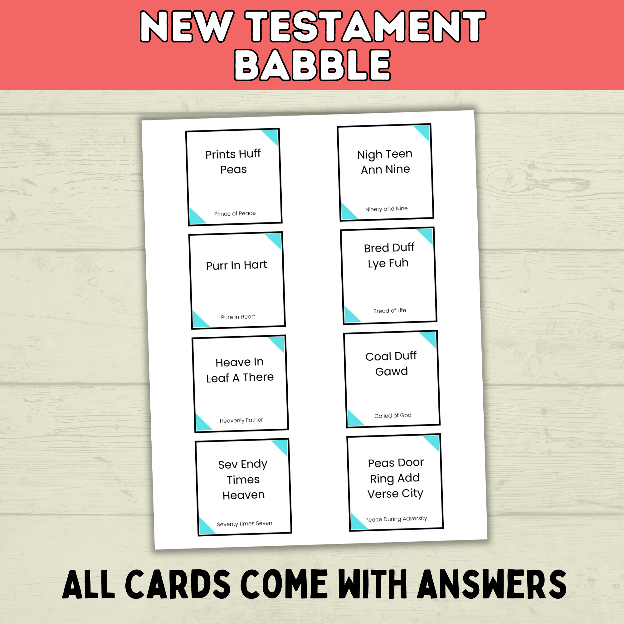 Bible Games | New Testament Game Babble | Youth Church Game | Bible Printable | Digital Download | Party Games | Scriptures | Young Women