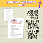 Sunday Activities for Kids | Sunday Jar | Sabbath Day Jar | Bible Activities | Christ Activities | Christian Activities | Church Crafts