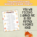 Thanksgiving Kids Game | Thanksgiving Party Game | Kids Digital Download | Kids Game | PDF download | Thanksgiving Activity | Family Game