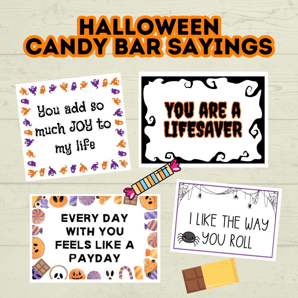 Halloween Candy Bar Pun Gift and Treat Tags
