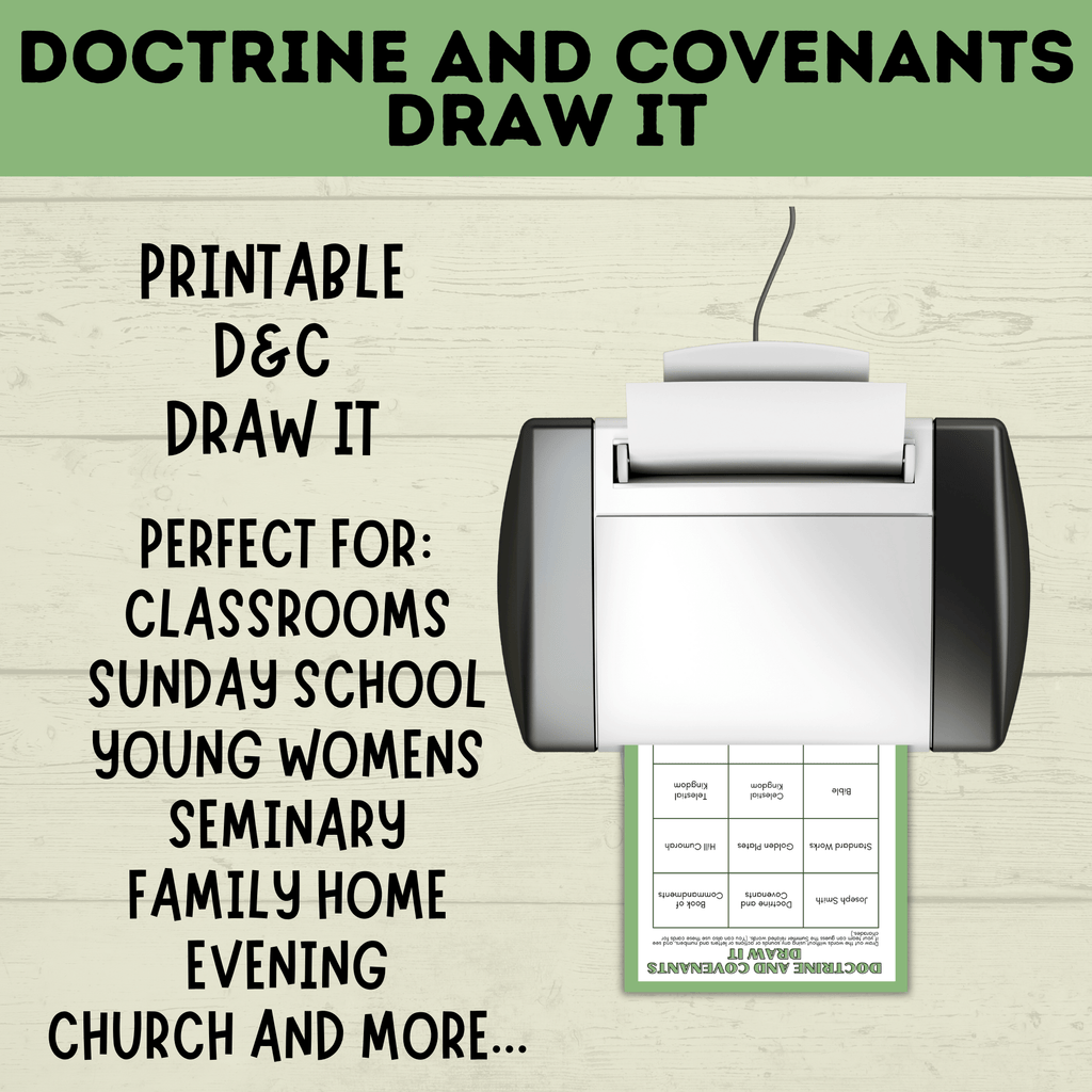 Doctrine and Covenants Game | Doctrine and Covenants Draw it | D&C activity | Doctrine and Covenants Lesson | Come Follow Me | Seminary