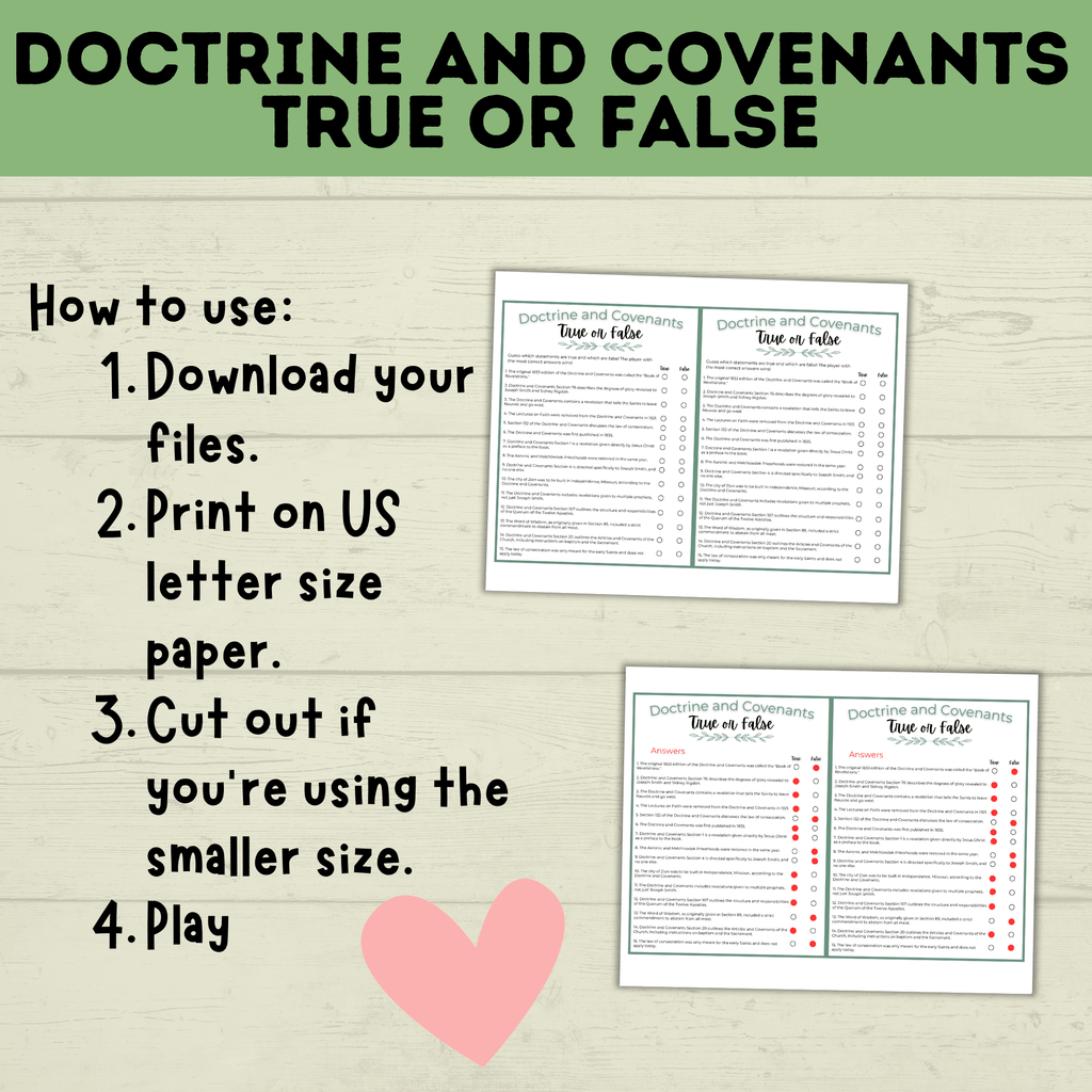 Doctrine and Covenants True or False | Doctrine and Covenants Quiz | Scripture Quiz | Come Follow Me | D&C Lesson | Sunday School Lesson