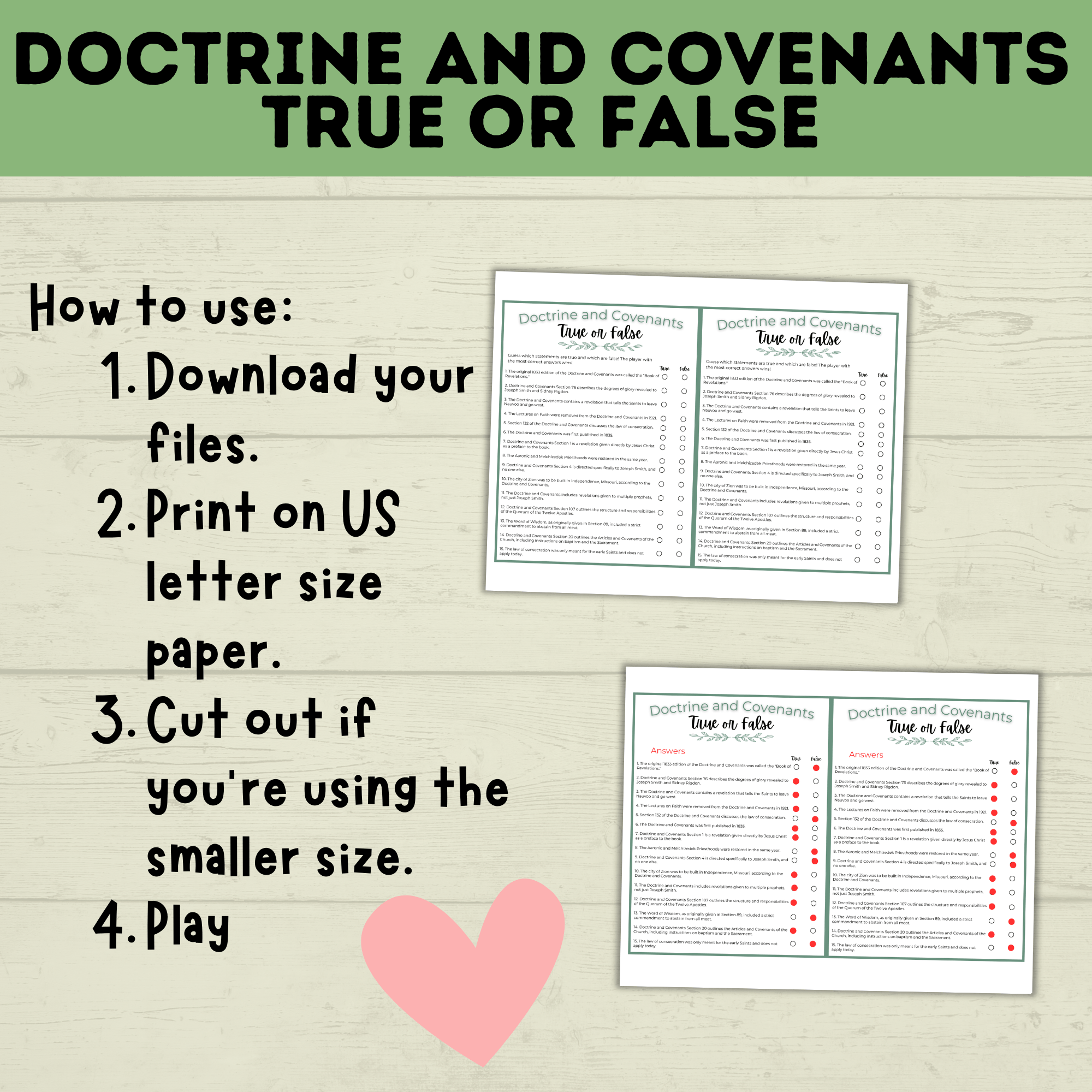 Doctrine and Covenants True or False | Doctrine and Covenants Quiz | Scripture Quiz | Come Follow Me | D&C Lesson | Sunday School Lesson