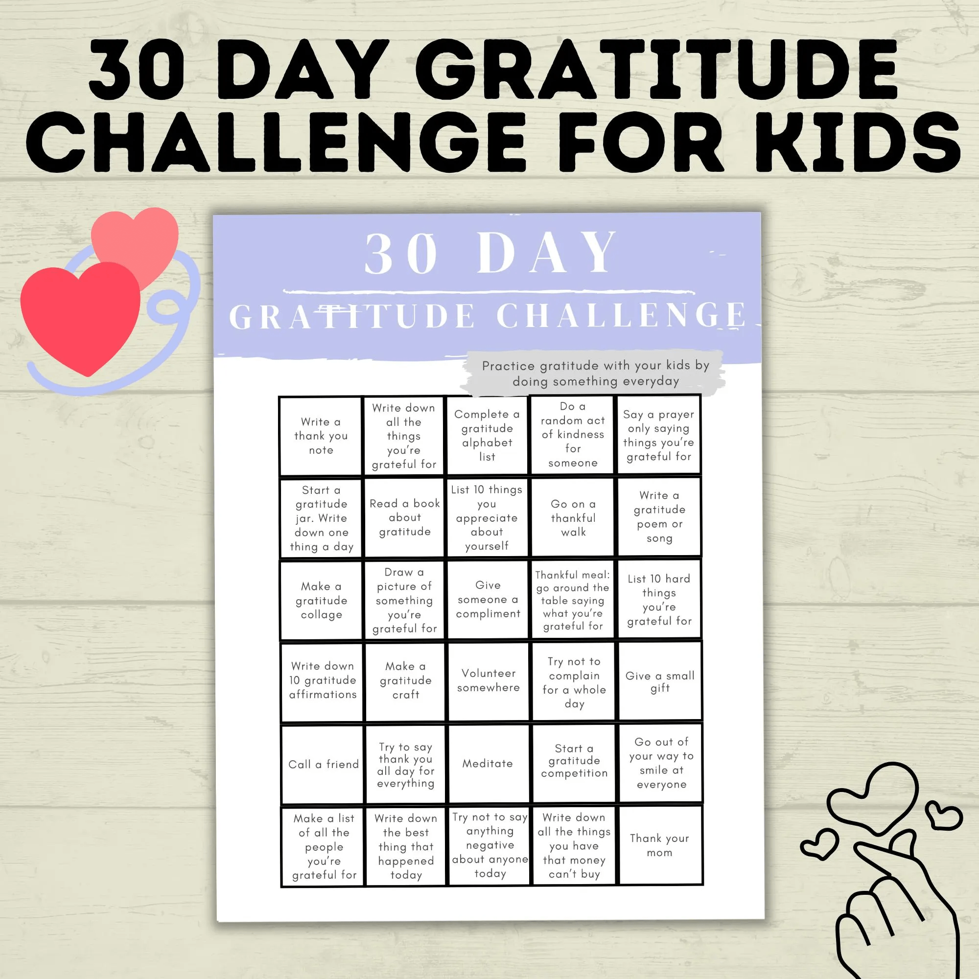 Thanksgiving Gratitude Bundle affirmations and journal printable for kids and families