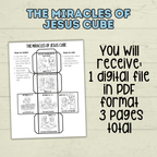Miracles of Jesus Cube Craft, Jesus Craft, Bible Cube Craft, Sunday School Craft