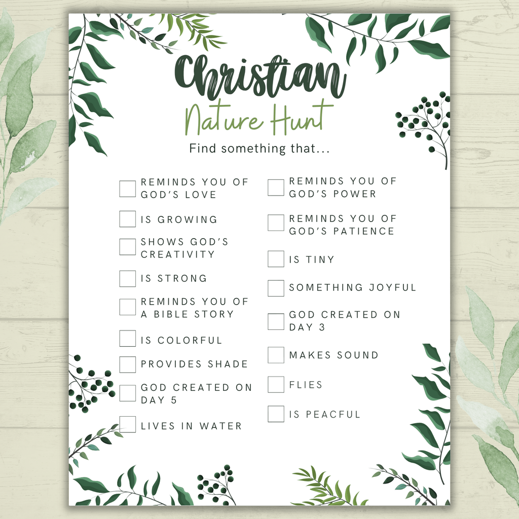 Christian Nature Walk for Kids, Christ Scavenger Hunt, Bible Scavenger Hunt, Nature Hunt, Christian Activity, VBS, Sunday School Activity