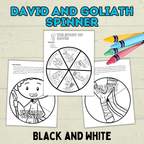 David and Goliath Spinner, David Craft, Christian Craft, Homeschool, Bible Craft, Bible Lesson, Cut and Paste Craft, Sunday School Craft