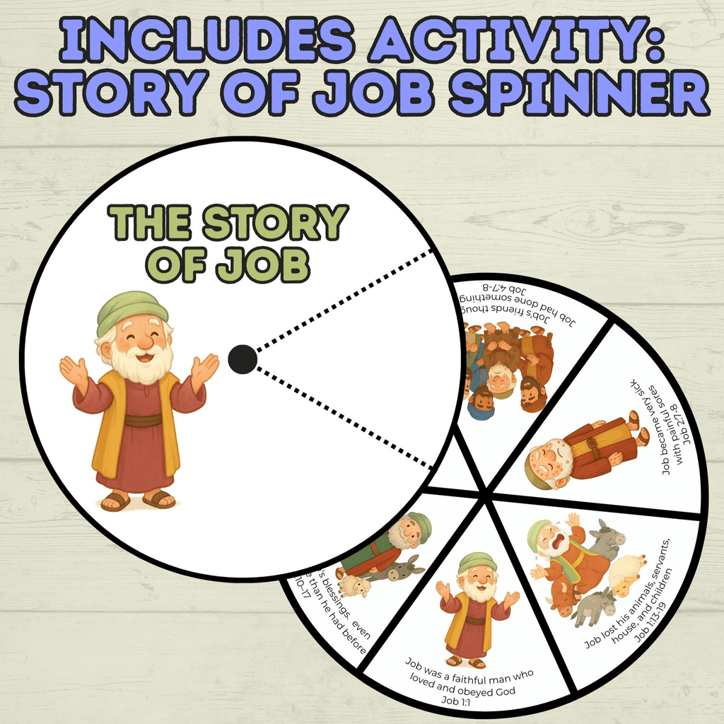 Trust in God Lesson, Bible Lesson, Job Story, Job Lesson, Noah Lesson, Noah and the Ark, Job Trivia, Sunday School Activity
