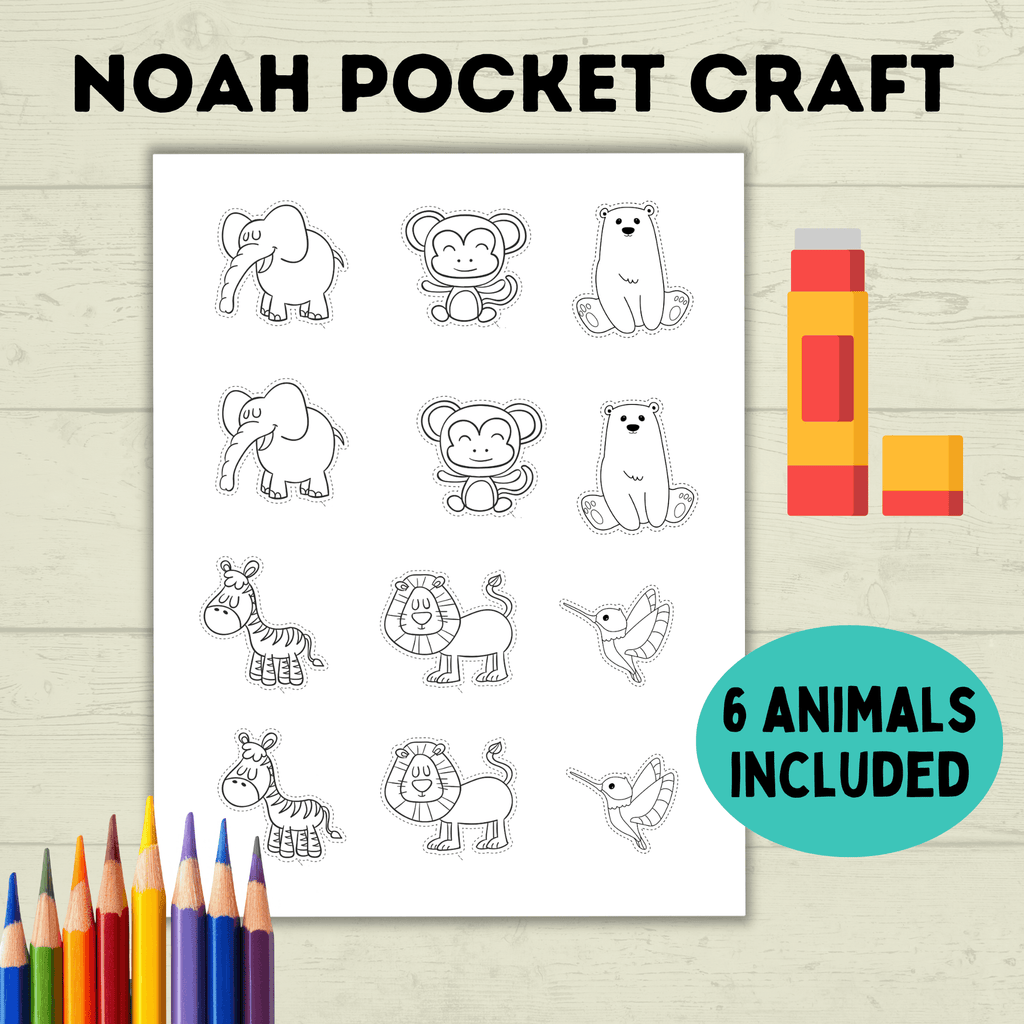 Noah's Ark Craft, Noah's Cut and Paste Craft, Sunday School Craft, Bible Craft
