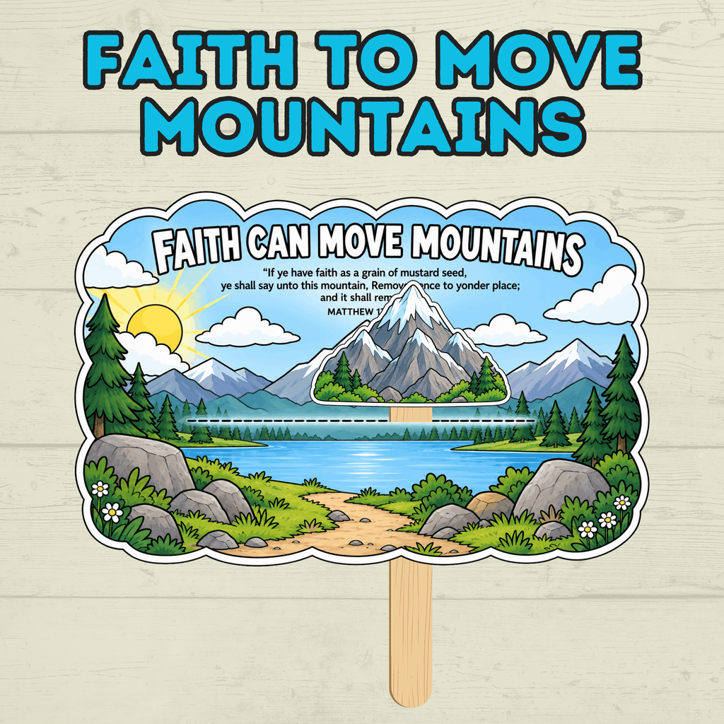 Faith Can Move Mountains Craft, Faith Craft, Scripture Craft, Bible Craft, Sunday School Craft for Kids, Primary Craft, Homeschool, VBS