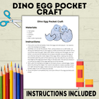 Dinosaur Egg Cut and Paste Craft, Preschool Crafts, Toddler crafts, Homeschool, Dino Egg Craft