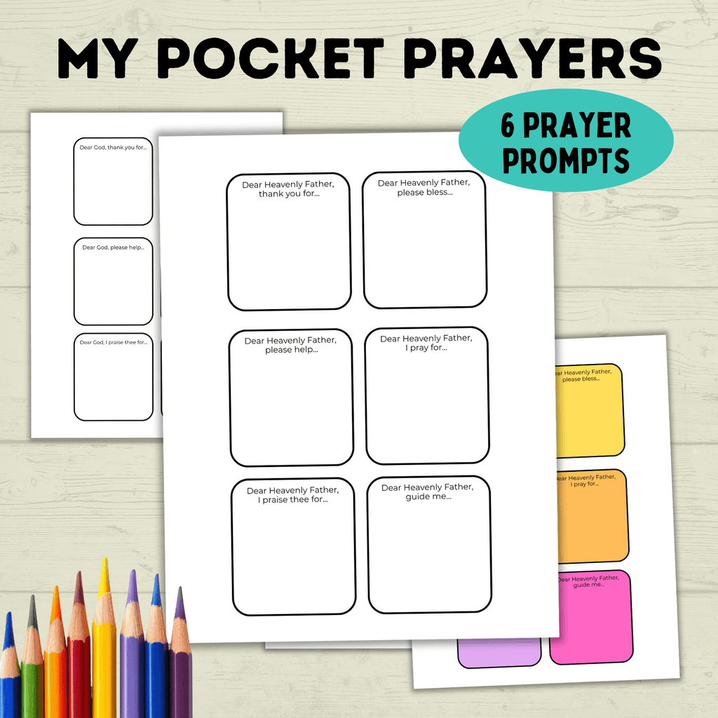 My Pocket Prayers Craft, Mini Prayers, Written Prayers, Kids prayers, Teach Kids to Pray, Sunday School Craft, Bible Lesson Craft, VBS