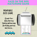 80s Games | 80s Party Games | Retro Games | 80s Birthday Party Game | 80s | Games | 80s Trivia | Printable Games | Vintage Games