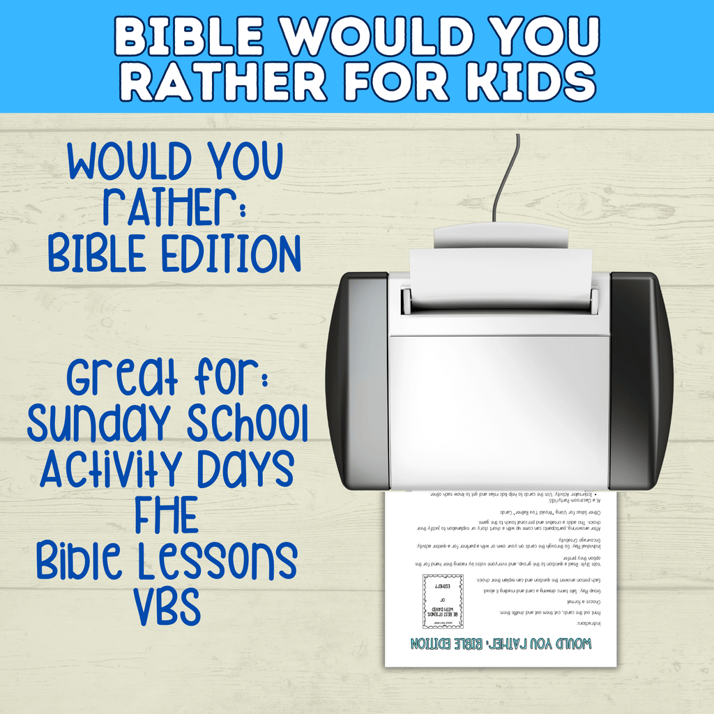 Bible Games for Kids | Would You Rather Bible Edition for Kids | Church Games | Digital Download | Bible Trivia | Sunday School Games