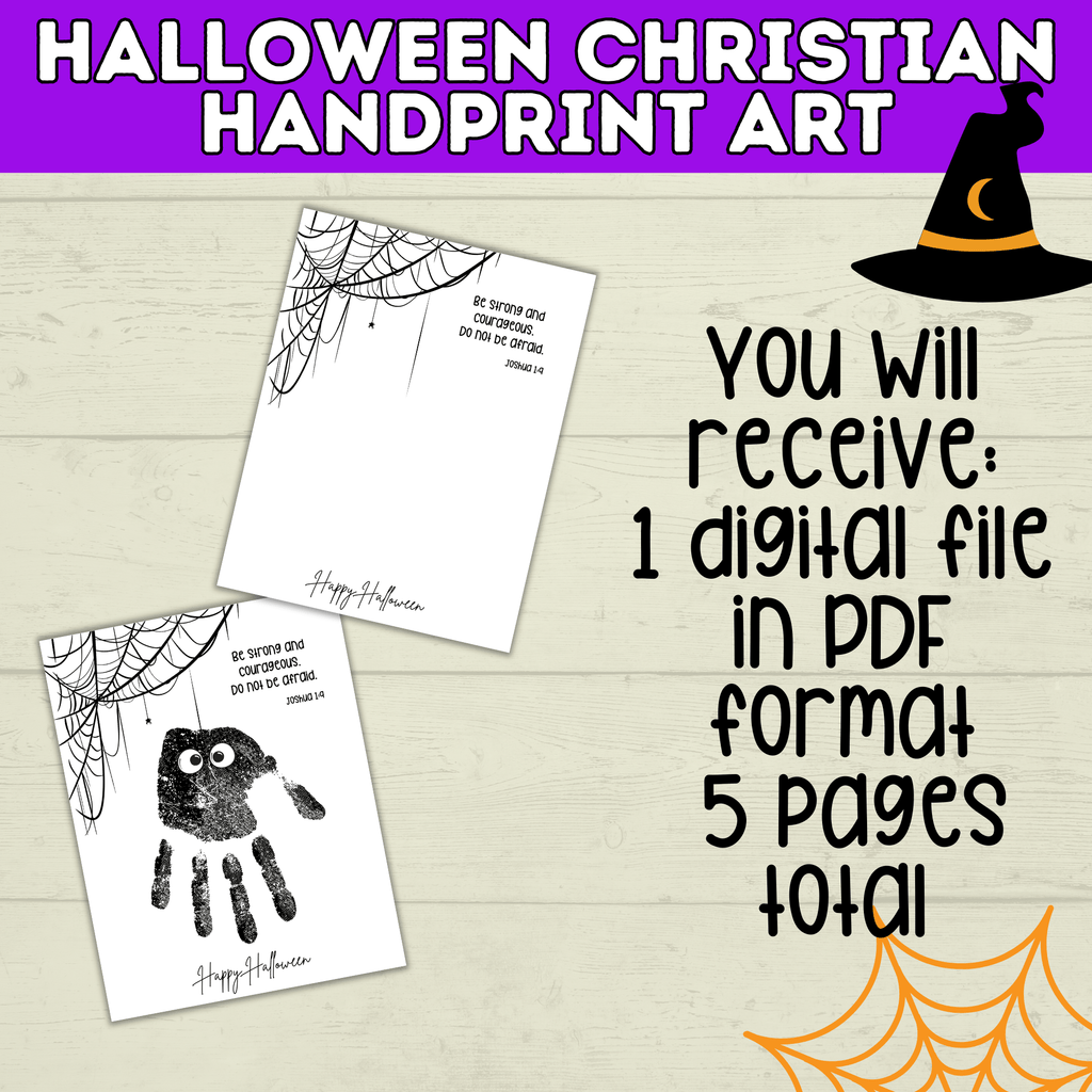 Halloween Christian Handprint Art for Kids | Bible Halloween Art | Handprint Art for Kids | Handprint Crafts | Halloween Handprint Crafts