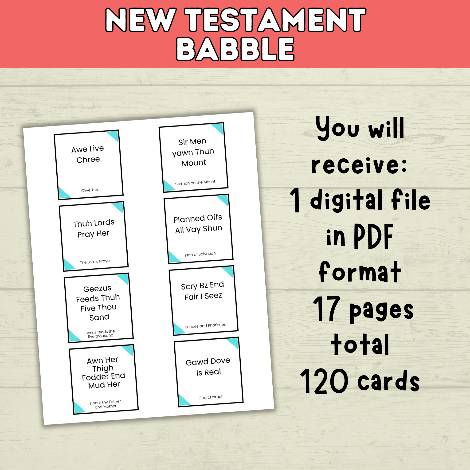 Bible Games | New Testament Game Babble | Youth Church Game | Bible Printable | Digital Download | Party Games | Scriptures | Young Women