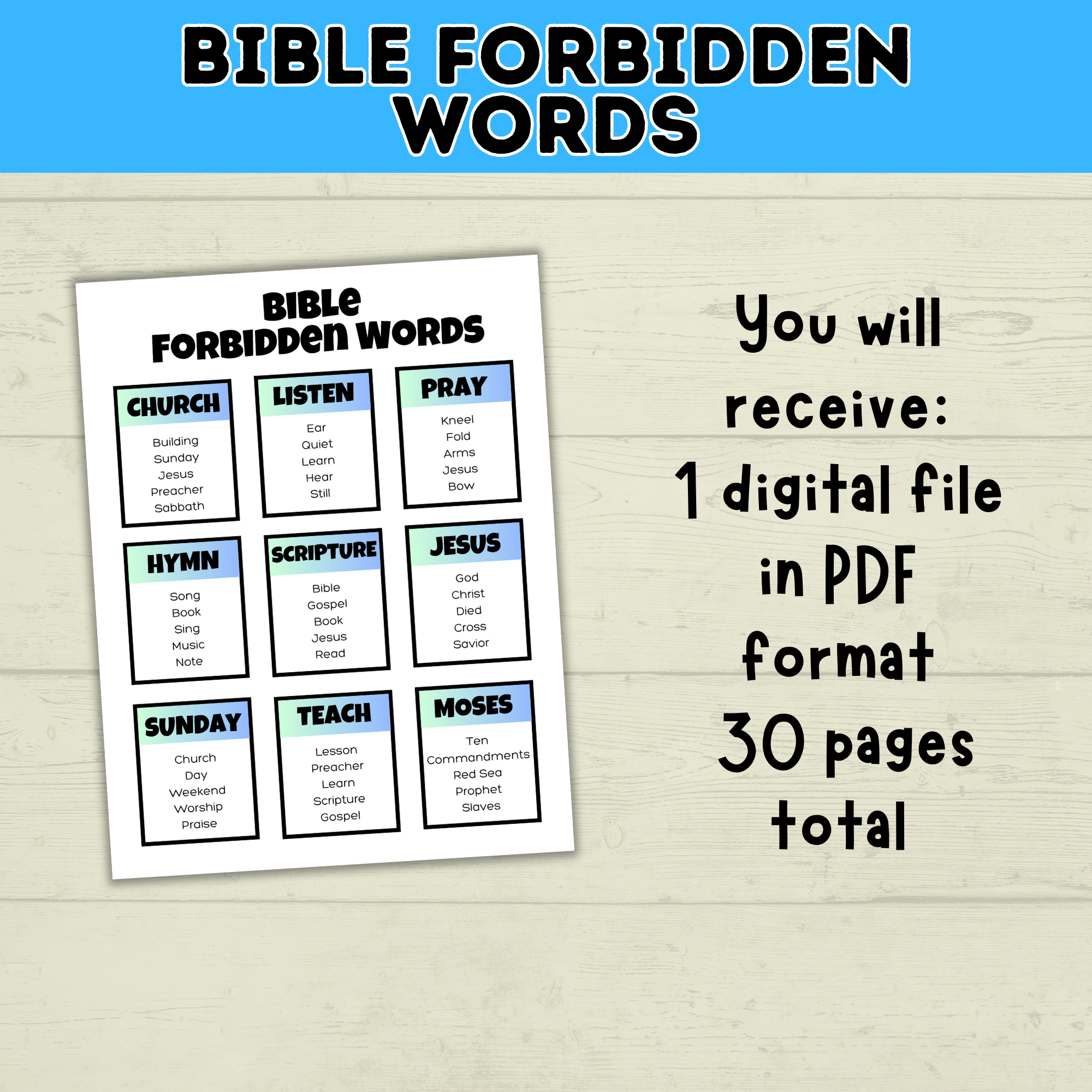 Church Taboo Card Game | Religious Card Game | Games for Church