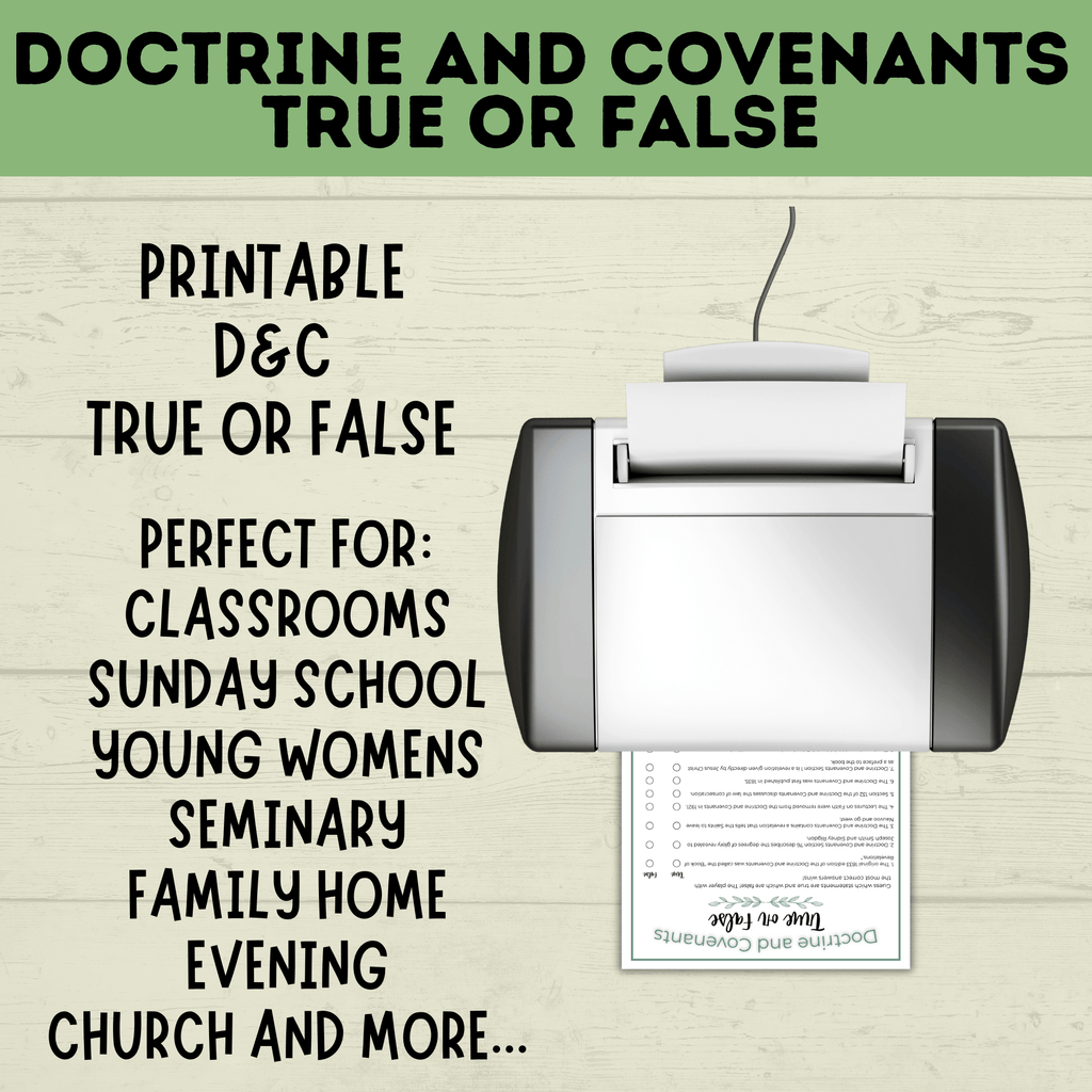 Doctrine and Covenants True or False | Doctrine and Covenants Quiz | Scripture Quiz | Come Follow Me | D&C Lesson | Sunday School Lesson
