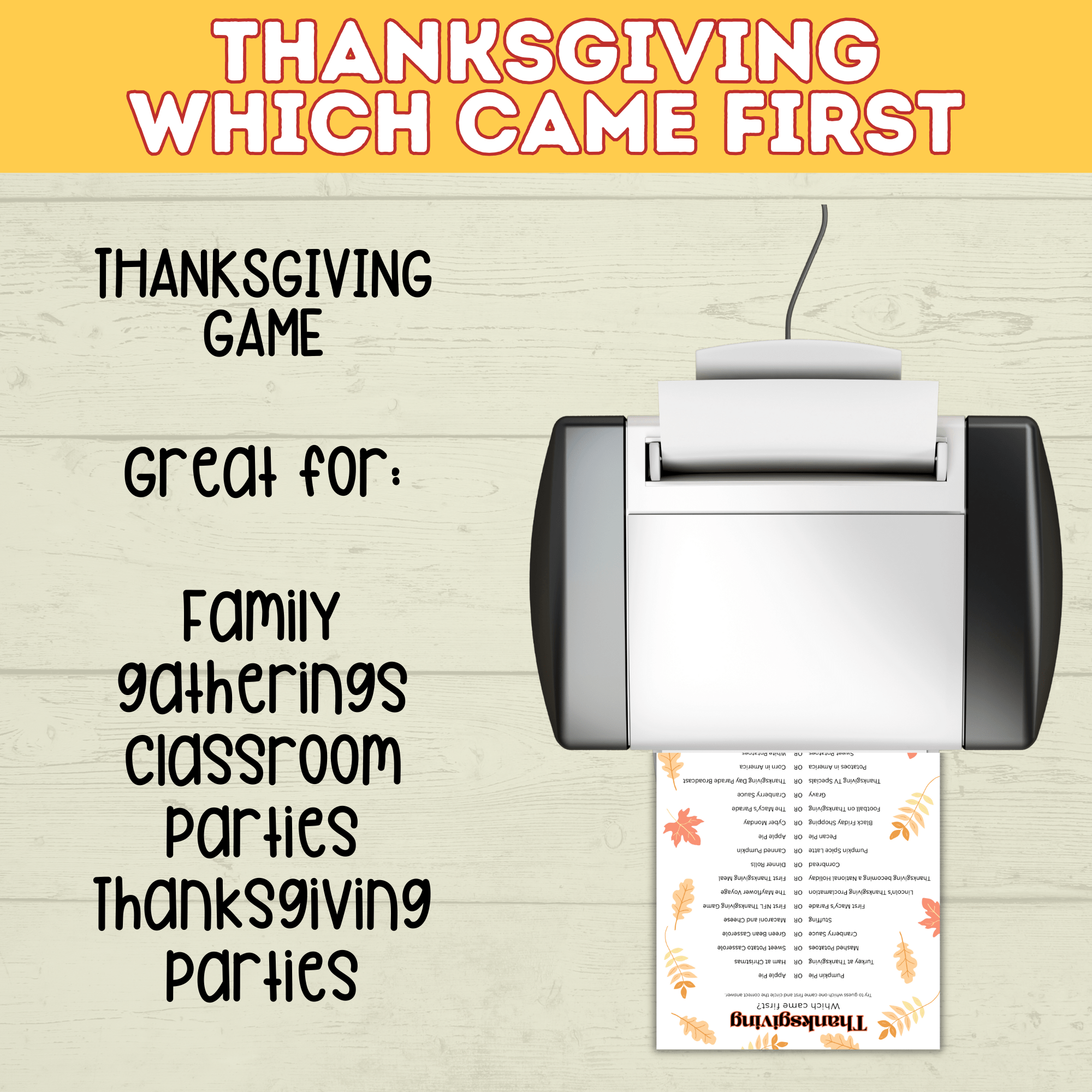 Thanksgiving Kids Game | Thanksgiving Party Game | Kids Digital Download | Kids Game | PDF download | Thanksgiving Activity | Family Game