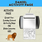 Bible Activity Page | Activity Sheet | Daniel in the Lion's Den | Lion | Homeschool | Christian Game | Kids Bible Printable | PDF