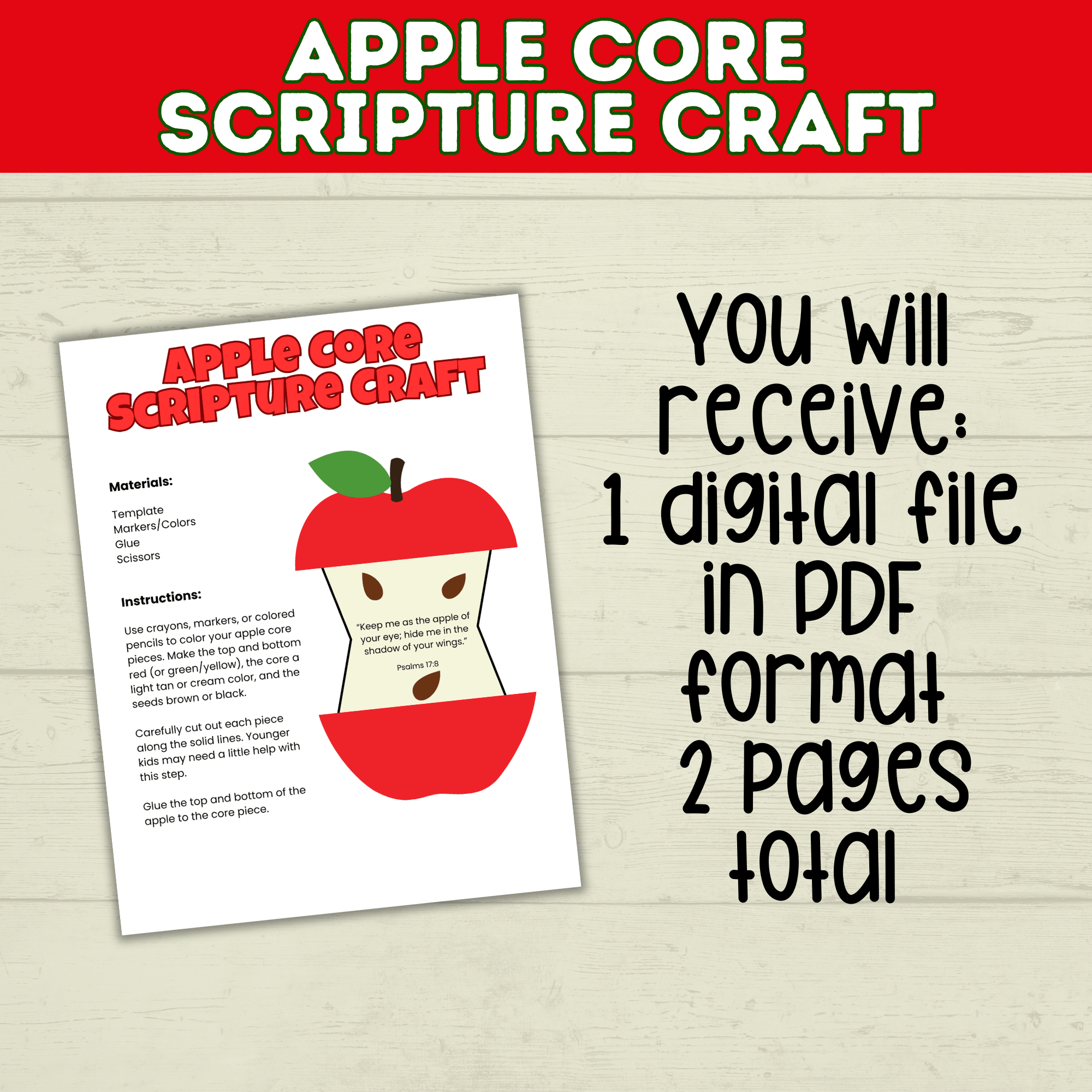 Apple Scripture Craft for Kids