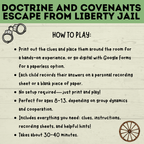 Doctrine and Covenants Escape Room | Escape Liberty Jail | D&C Games | Doctrine and Covenants Games | Kids Games | Sunday School | Escape