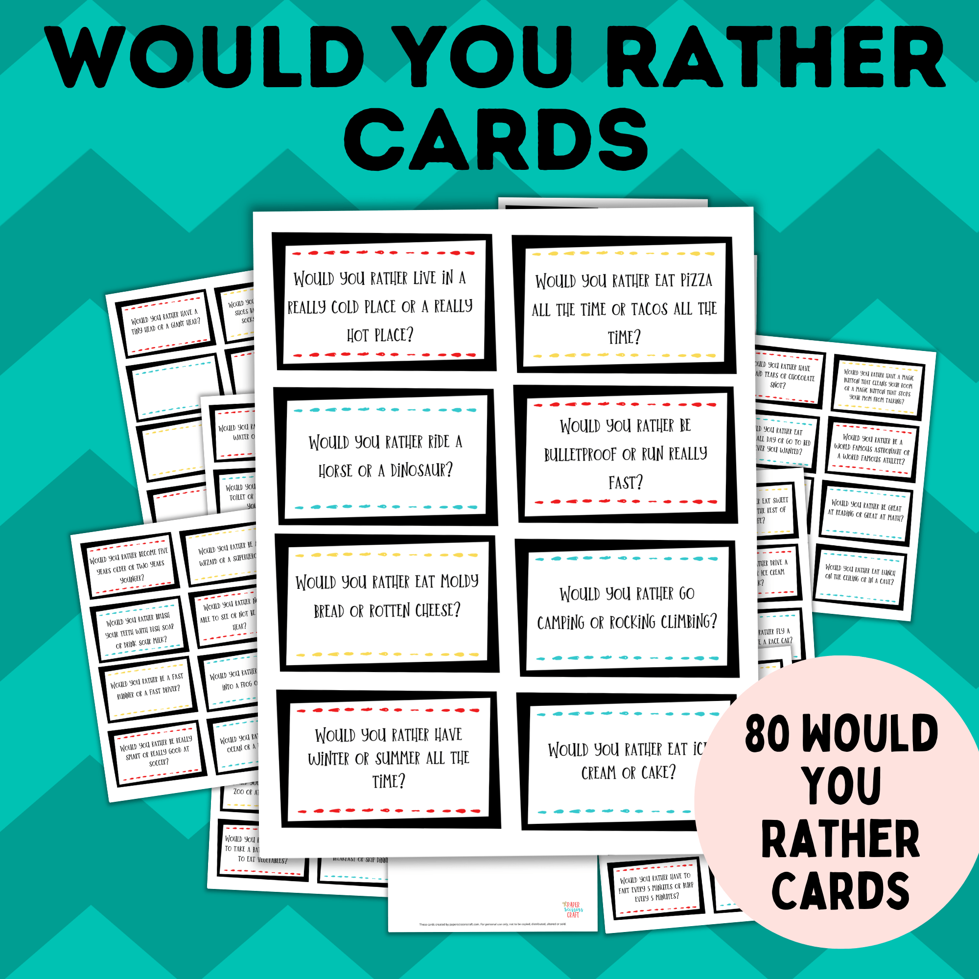 Would You Rather Printable Cards