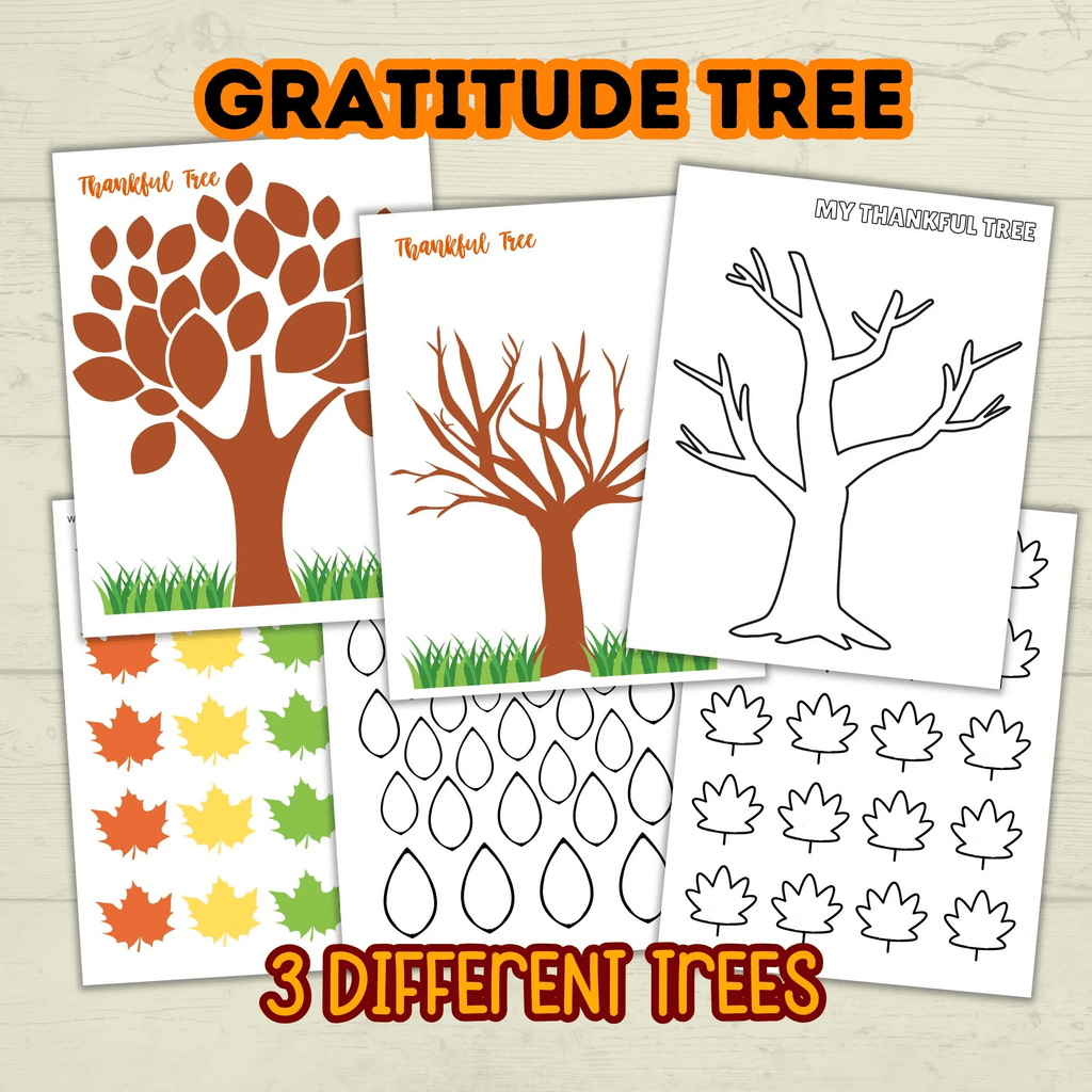 Thanksgiving Gratitude Bundle affirmations and journal printable for kids and families