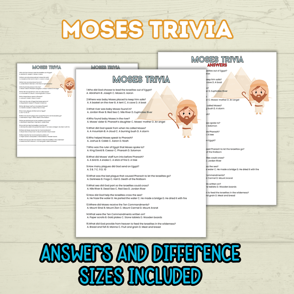 Moses Coloring Pages, Moses Activity Pack, Sunday School Activity, Bible Lesson, Old Testament, Genesis, Christian Craft, Moses and Exodus