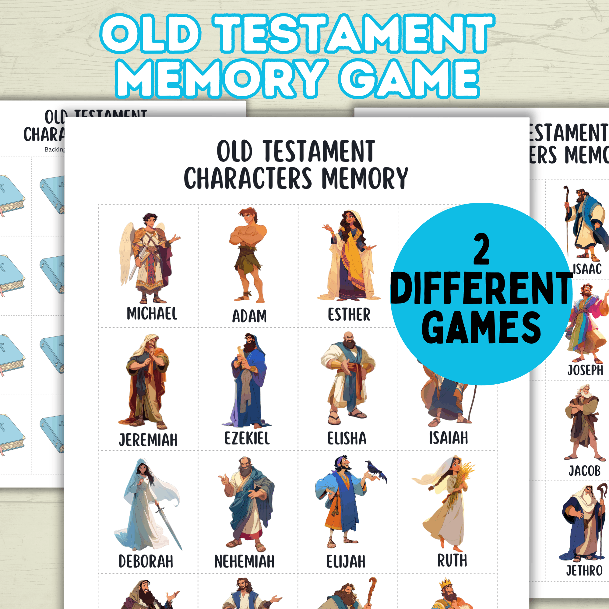 Old Testament Memory Match Game, Bible Game, Seminary Game, Bible Activity, Bible Match, Scripture Match