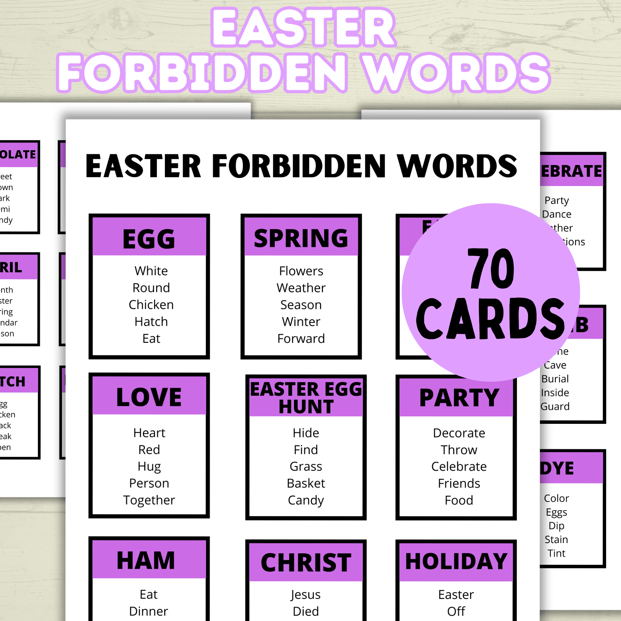 Easter Forbidden Words Game, Teen and Youth Activities, Bible Games, Church Games, Easter Word Game, Classroom Game, Sunday School, Spring