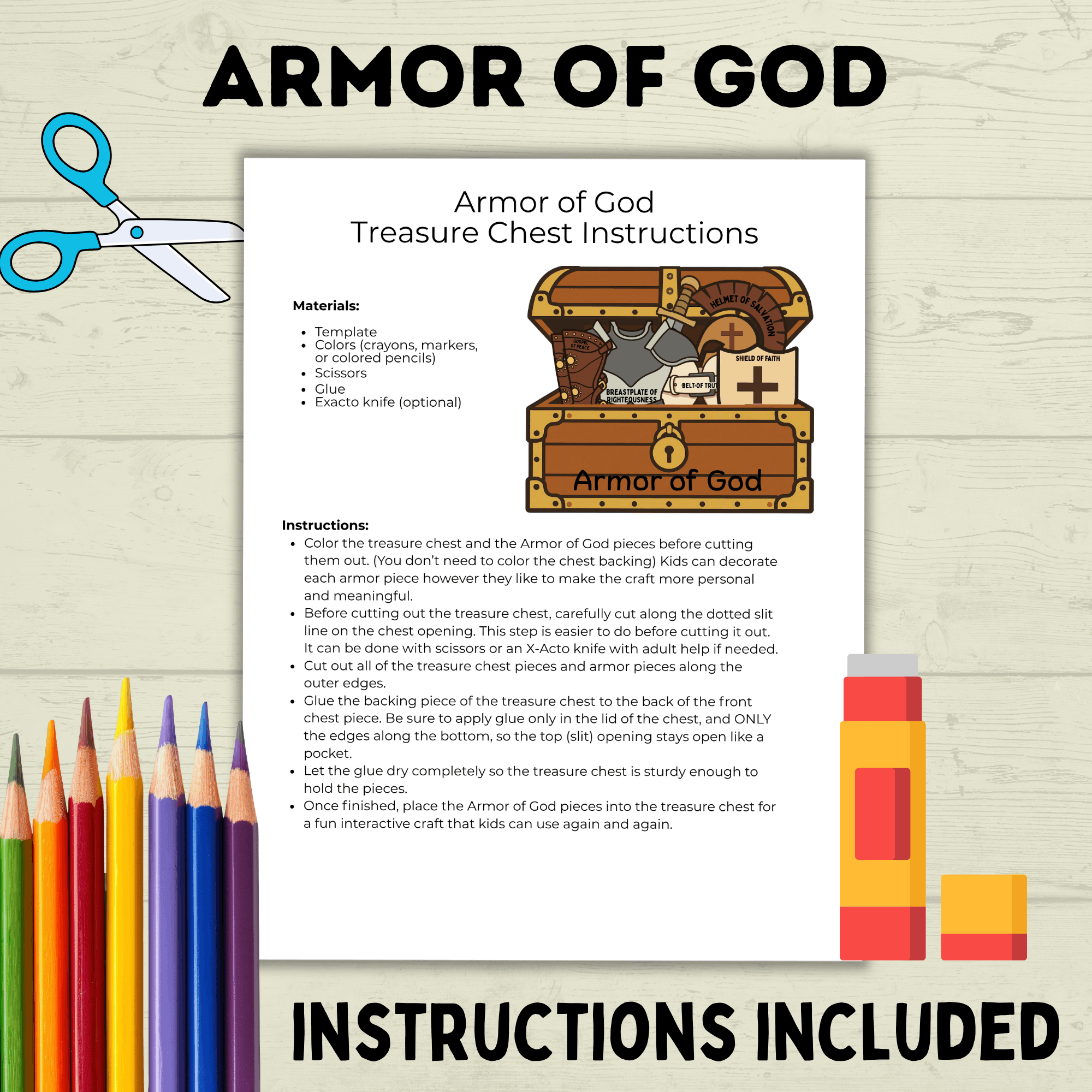 Armor of God Bible Lesson Craft, Sunday School Craft, VBS, Christian Activity, Shield of Faith, Ephesians Lesson