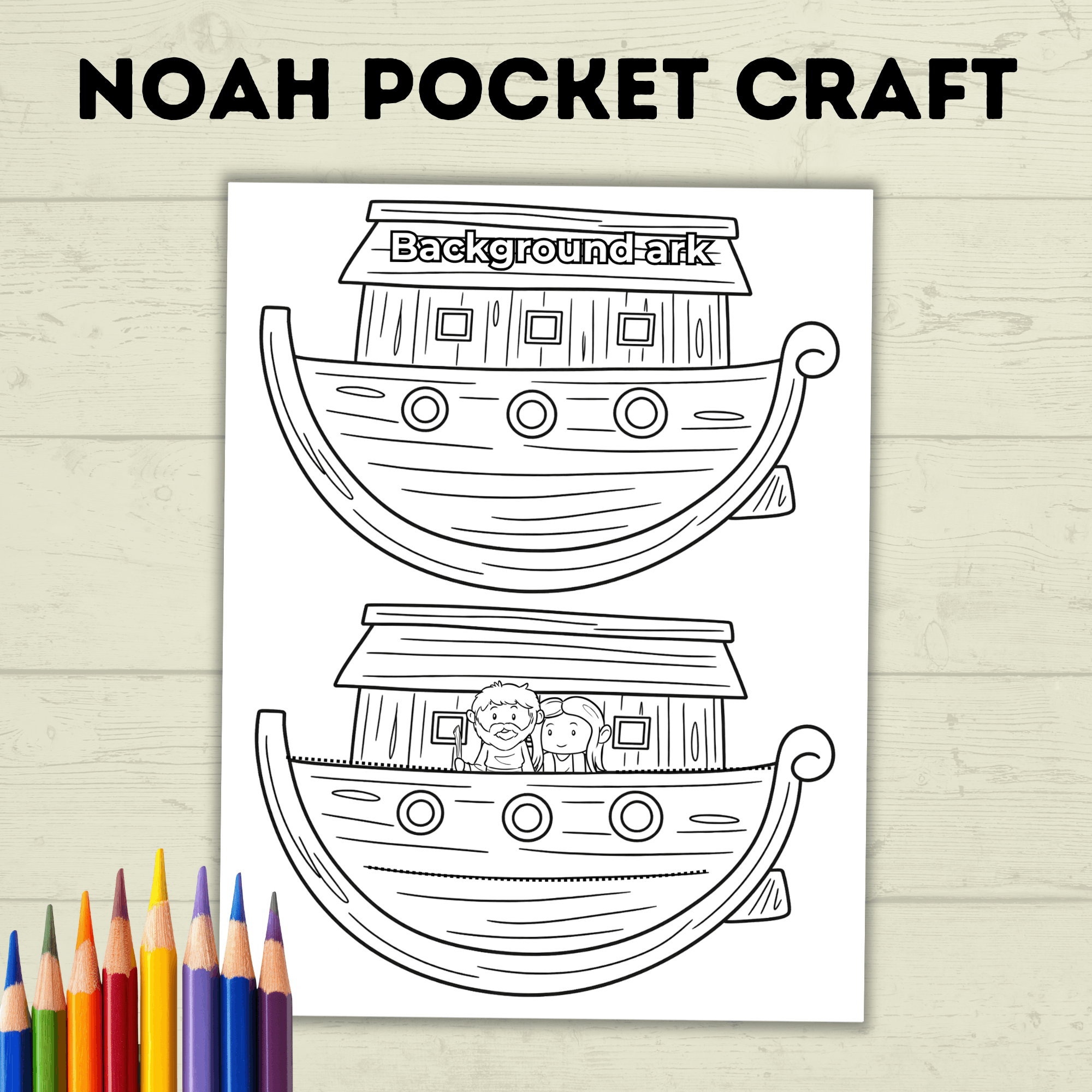 Noah's Ark Craft, Noah's Cut and Paste Craft, Sunday School Craft, Bible Craft