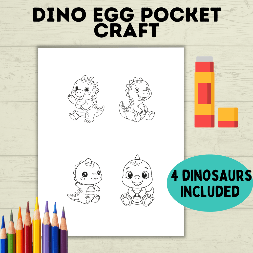Dinosaur Egg Cut and Paste Craft, Preschool Crafts, Toddler crafts, Homeschool, Dino Egg Craft