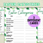 Easter Game, Family Easter Game, Easter Category Cards, Sunday School Activity, Think Fast Game, Bible Game, Spring Word Game, Easter Quiz