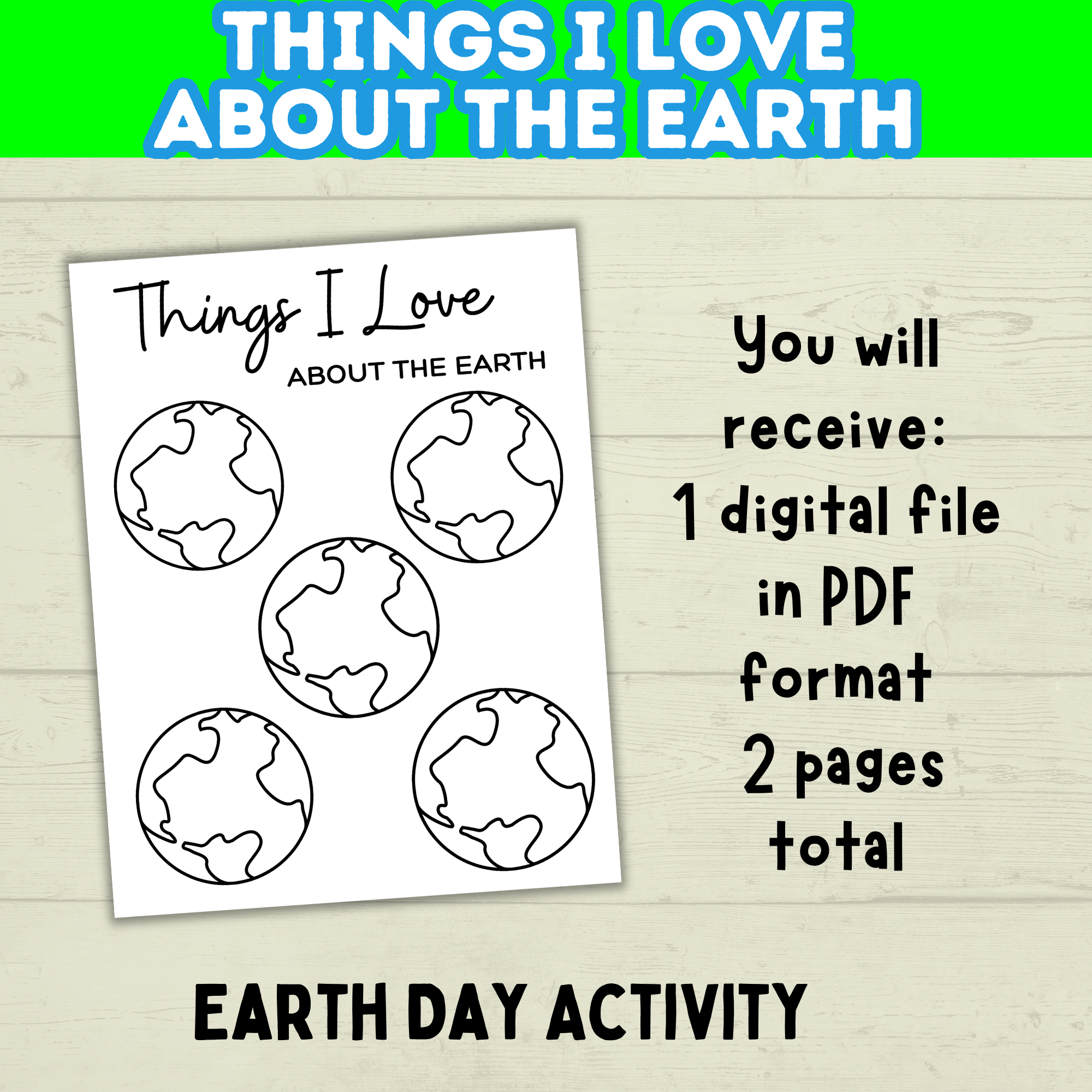 Earth Day Craft | Earth Day Game and Activity | Happy Earth Day | PDF download | Planet Earth | Save Earth | Easy Kids Crafts