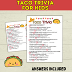 Taco Trivia Game | Taco Party | Fiesta Games | Party Games | Kids Games | Printable Games | Cinco De Mayo Trivia | PDF Download