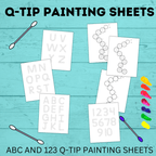 Q-Tip Painting Templates for Kids | Paint with Kids Craft | Preschool Crafts | Kids Crafts | Craft Template | Preschool Activity | Preschool